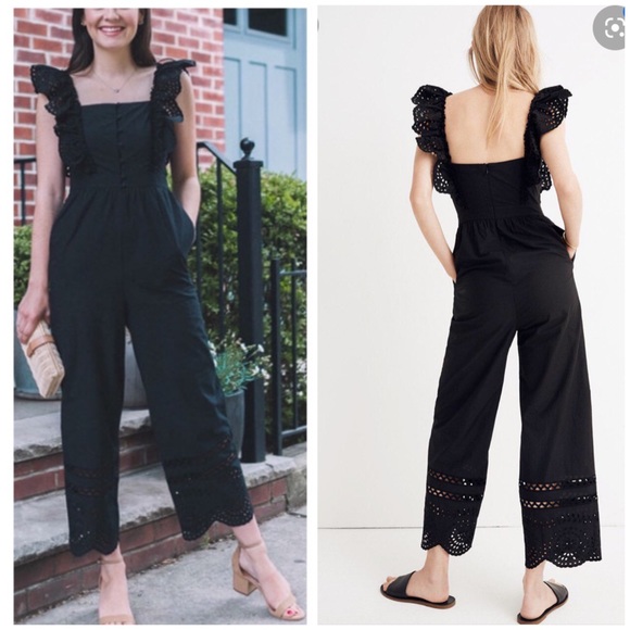 Madewell Pants - NEW Madewell Eyelet Frilled-Strap Jumpsuit